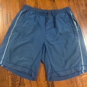 Lululemon Shorts Mens Large.  Pacific Blue Inner Lined Drawstring Pull On Train